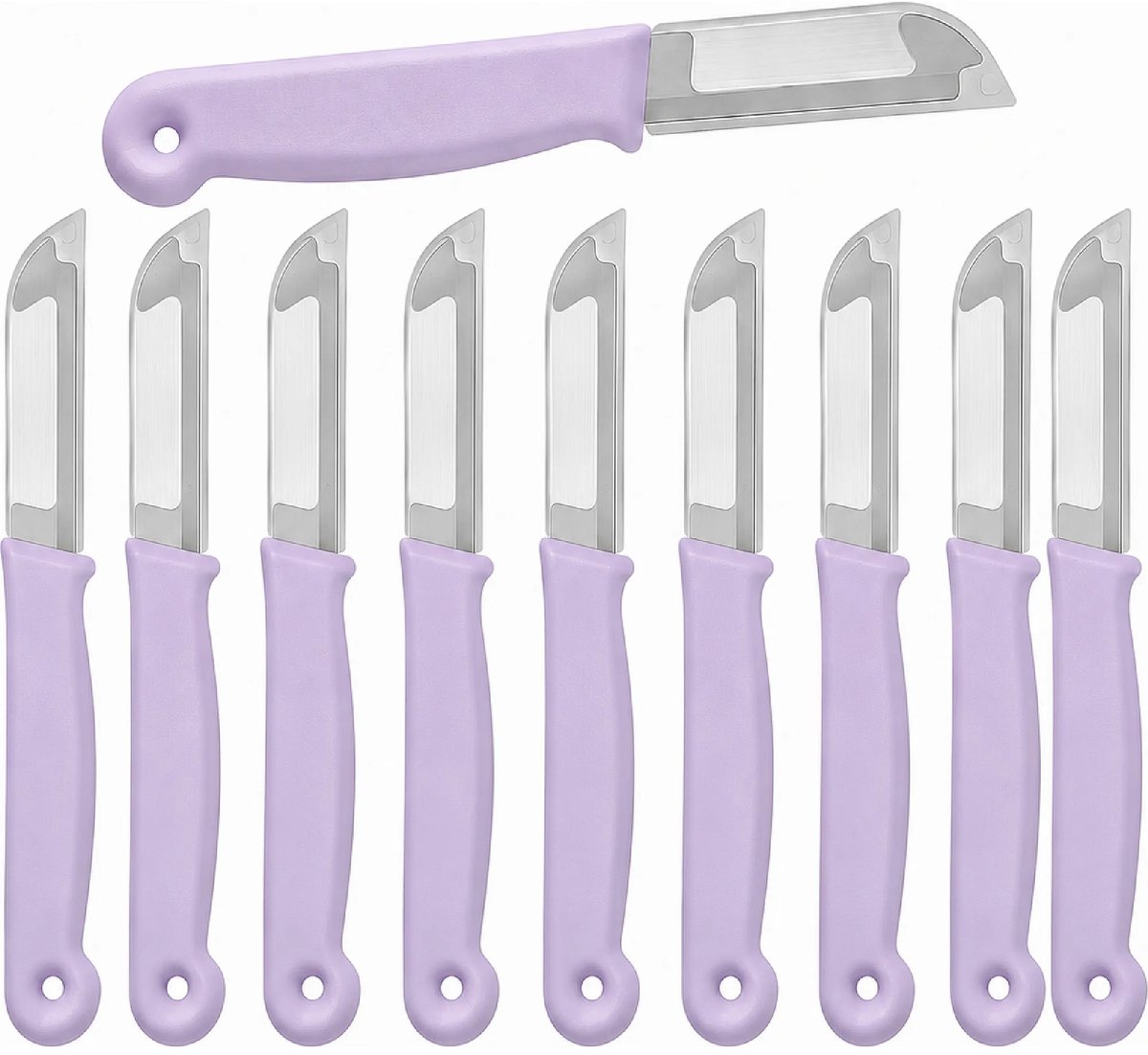 Solingen Schilmesje – RVS Glad – 16 cm met Blade Cover – Pastellila – 10 Stuks