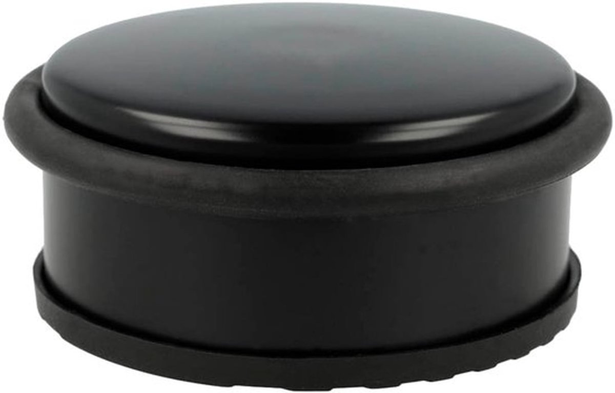 Deurstopper Zwart 1,5 kg - Robuust Roestvrij Staal - Antislip Onderkant - Deurstoppers Voor Binnen/Buiten - Modern Design - Veiligheid en Stijl - Deurbuffer