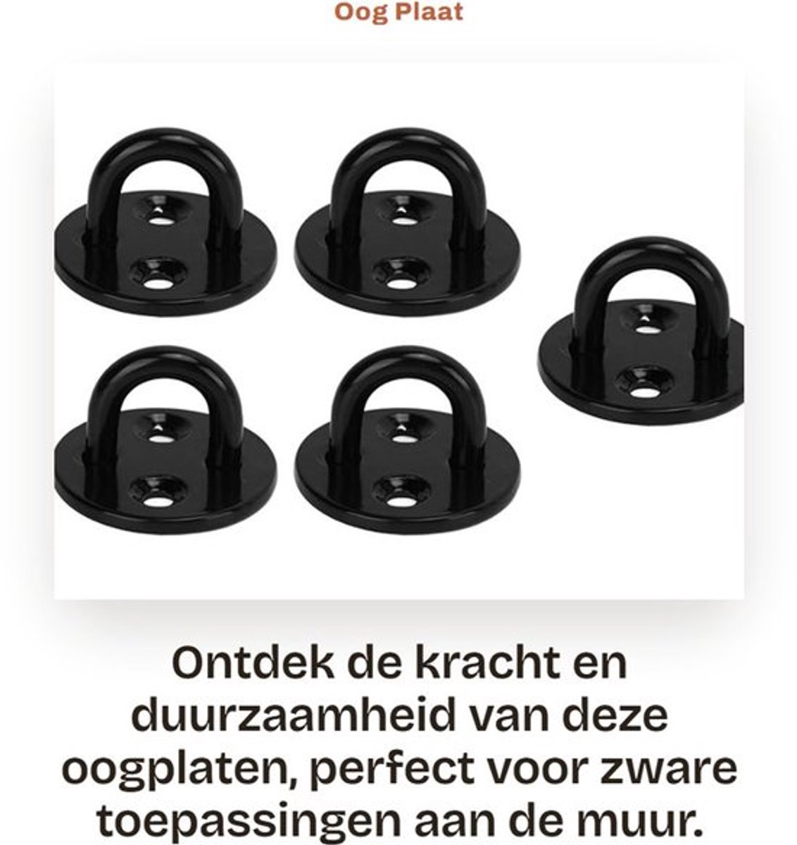 Oogplaat Roestvrij Staal - 5 Stuks - Slijtvast/Krasbestendig - Voor Houten/Beton Plafond - Hangplanten/Hangmat - Duurzaam Lassen - Haakplaat