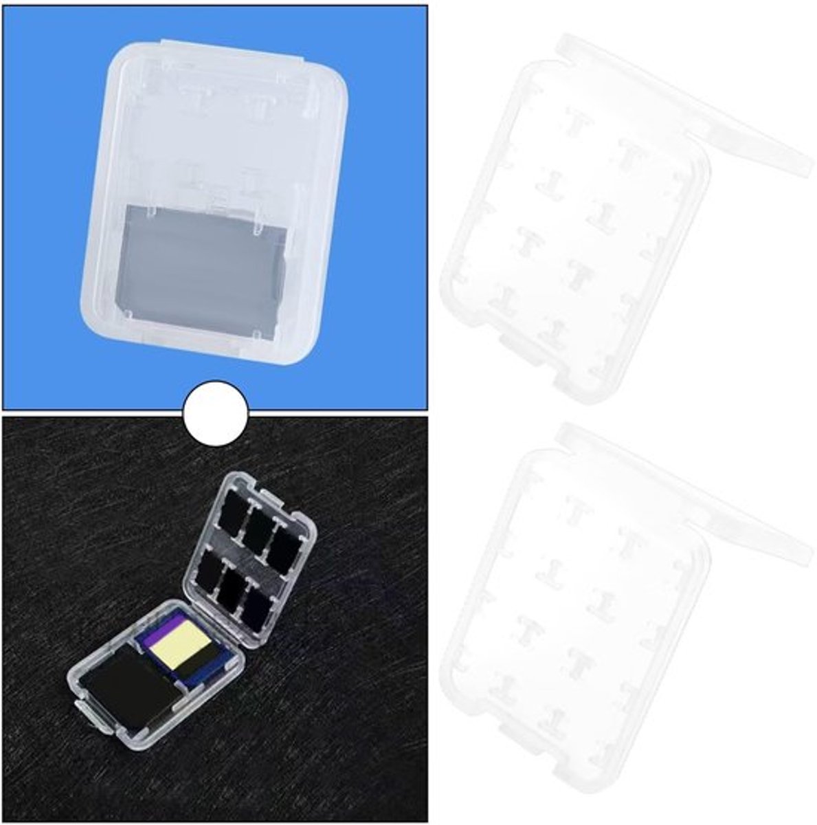 Geheugenkaart Case 8-Sleuven - Opbergdoos Waterdicht - Harde Protector - Geschikt voor 2x SD/6x TF - PP Materiaal - 57.7x43x8.4mm