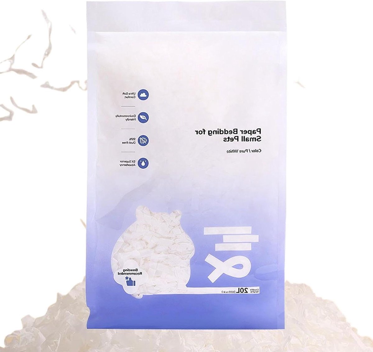 Bodembedekking Kleine Dieren - Versnipperd Papier - Hygiënische Kooi - Absorberend Geurremmend - 200 gram - Natuurlijk
