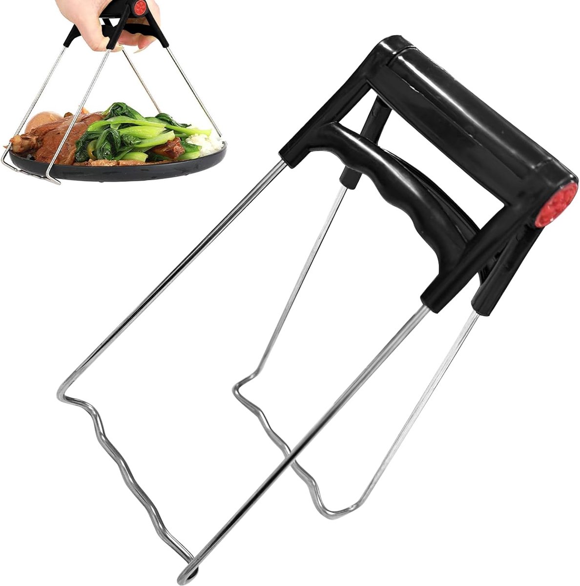 Heteluchtfriteuse Tang, heteluchtfriteuse tang, komclips van roestvrij staal, opvouwbare anti-heteluchtclip voor - ShopVlot