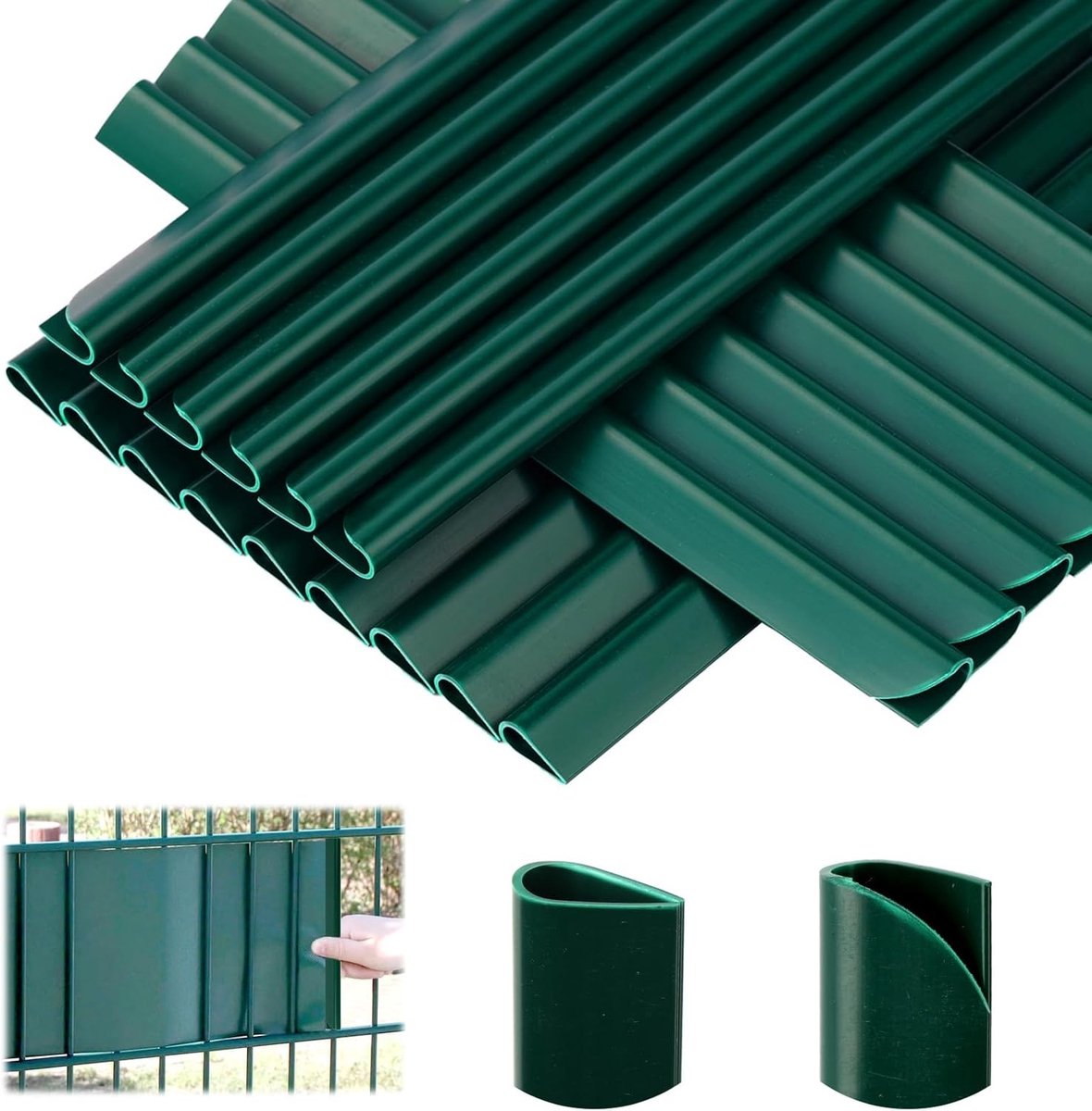 Set van 35 PVC Privacy Scherm Klemrails voor Privacy Strips en Tuinhekken, Ideaal voor Bal