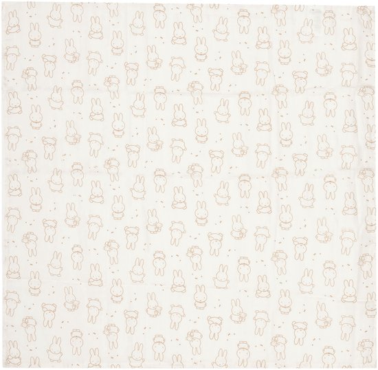 Jollein Spucktuch Hydrophill 70x70cm Miffy Moments - Light Terra - 3 Stück van Jollein — afbeelding 3