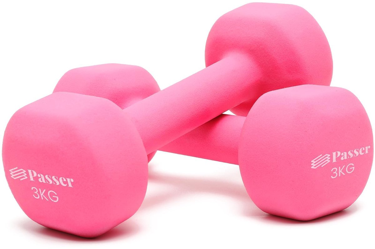 SnelShoppen - Neopreen halterset voor dames en kinderen, korte halters (set van 2) voor krachttraining, yoga, pilates, gym, fitness, workout - ideale