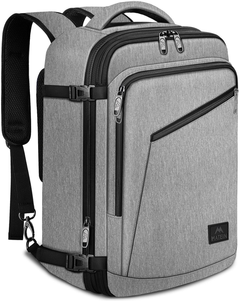 SnelShoppen - Handbagage Reisrugzak 40x30x20 cm - Uitbreidbaar 30L - Kleine Rugzak voor Weekendje Weg, Vliegtuig, Camping - Waterafstotend, Lichtgewic