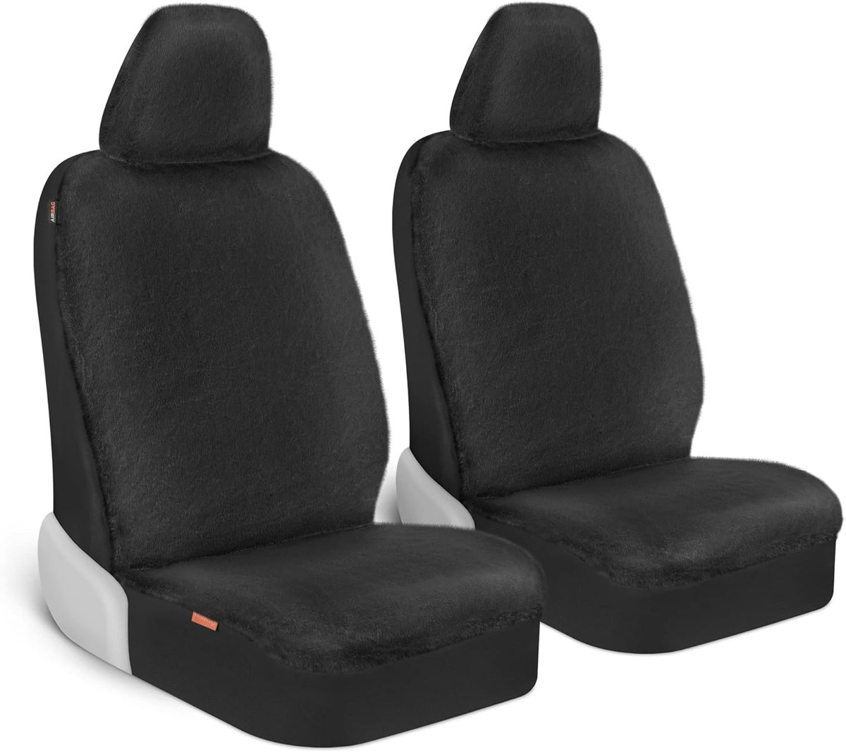 SnelShoppen - Set van 2 schattige autostoelhoezen van imitatiebont voor vrouwen - Luxe schapenvacht look voor voorstoelen - Auto-accessoires voor een