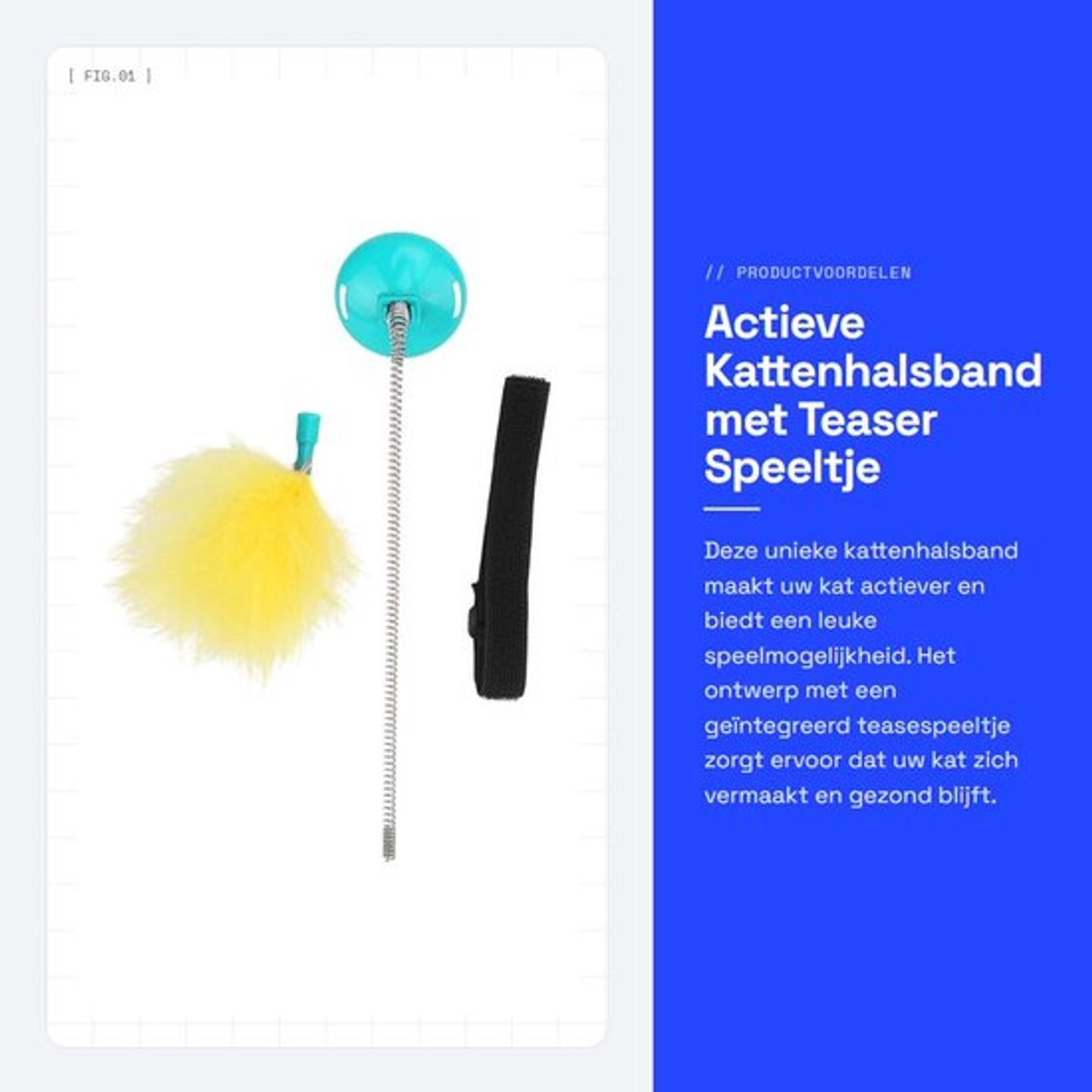 Kattenhalsband Actief - Kattenteaser - Speelgoed - Gezondheidsbevorderend - Aluminiumlegering - Verbeterd Geluk