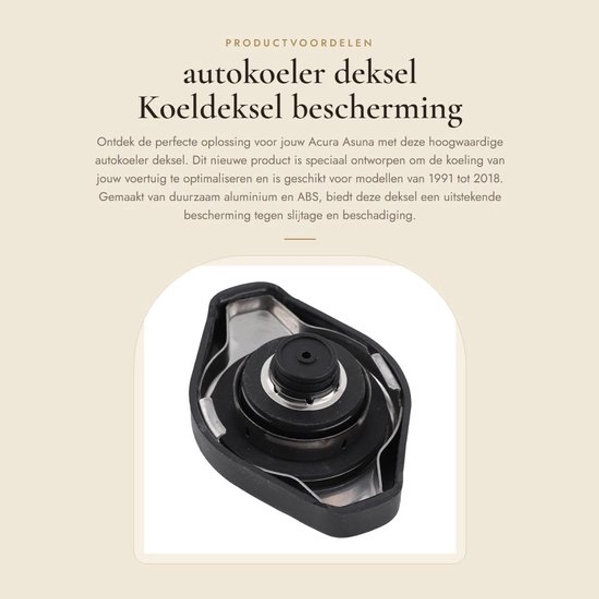 Autokoeler Deksel Aluminium - Beschermdeksel - Koeldeksel - Geschikt voor Acura/Asuna - 1991-2018 - Gewicht 33 g