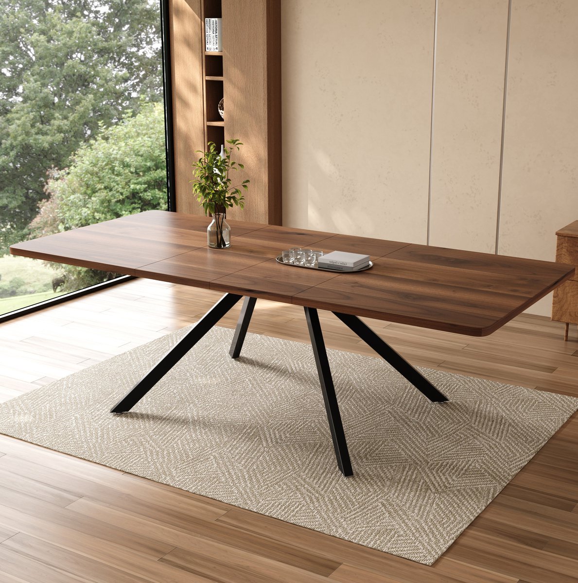 MEUNIQ uitschuifbare eettafel 160/200/240 x 90 cm voor 6-10 personen, rechthoekige tafel m