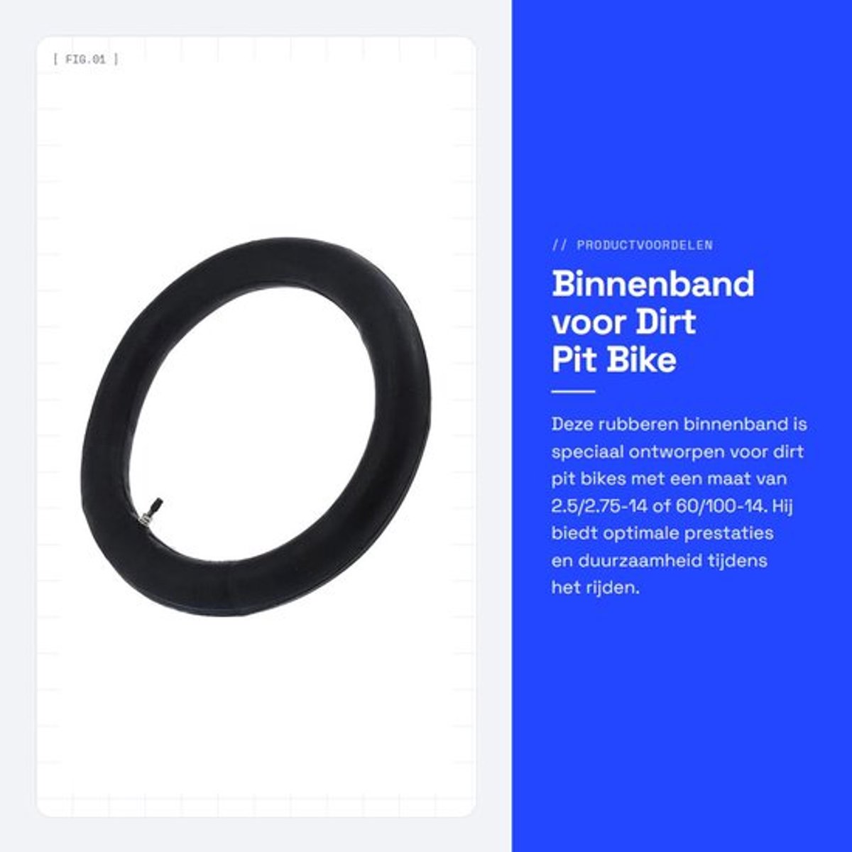 Binnenband 2.5/2.75-14 - Rubber Binnenband - Geschikt voor Dirt Pit Bike - Slijtvast - Duurzaam - Hoge Kwaliteit - Buitenband