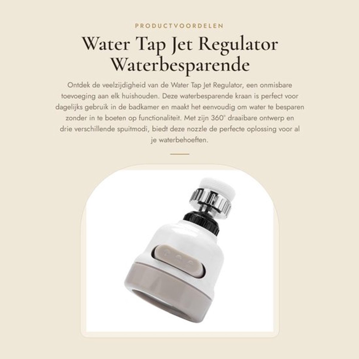Waterkraan Waterbesparend - Keukenkraan - Sprayer - 360° Rotatable - ABS/Siliconen - 8.5x5.3x2.4cm - Keukenkranen