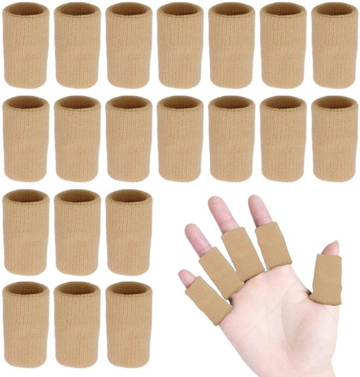 Vingerbescherming 20 stuks - Elastische Vingerbanden - Handbescherming - Vingermanchetten - Vingercompressie - Nylon Materiaal