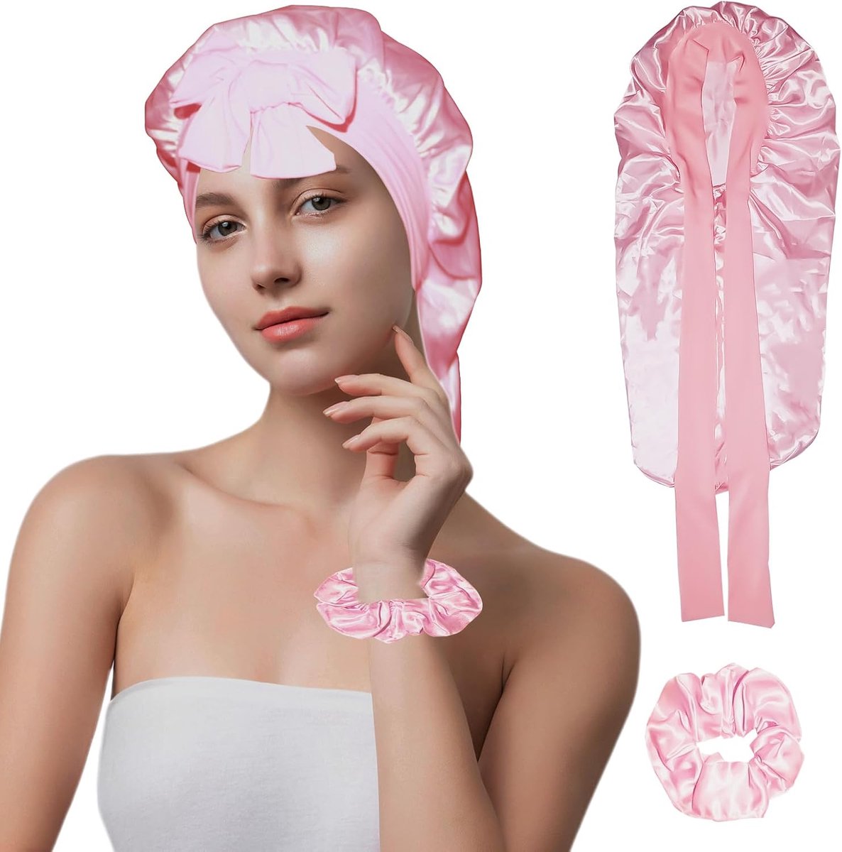 Slaapkap voor lang haar - satijn - bescherming voor krullen en vlechten - comfortabel slapen - ShopVlot