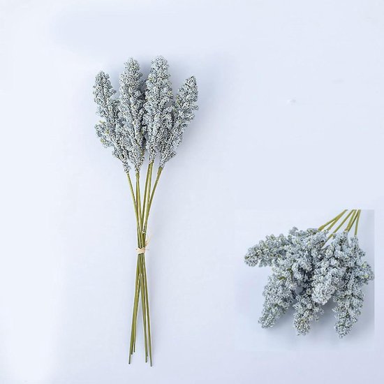 Nep Lavendel Boeketten - Kunstlavendel Planten - Winkellocatie Decoratie - Realistisch Uiterlijk - 33g - Blauw