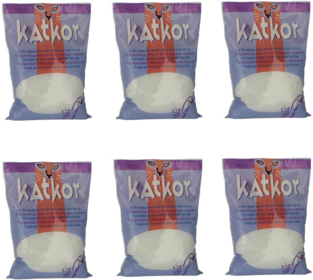SnelShoppen - Katkor Granule Litter - 6 x 200 g - Urine Kattenbakvulling voor Urineonderzoek - Inclusief Pipette en Collectiebuis - Voor Gezondheid va