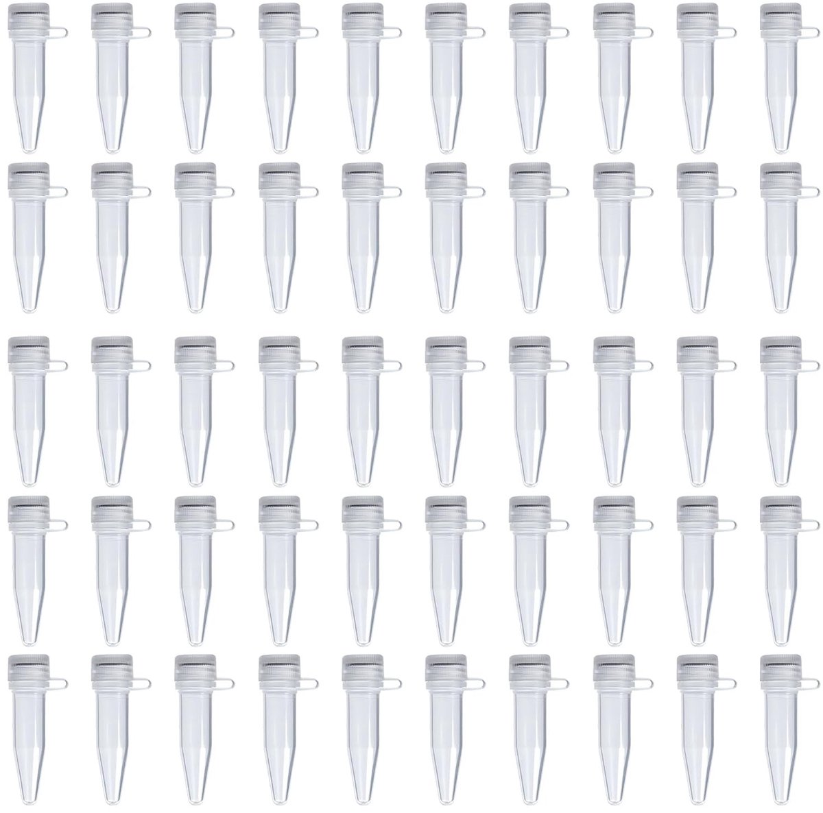 Centrifugebuisjes 1,5 ml - 50 stuks transparante monsterbuisjes met schroefsluiting voor laboratoriumgebruik, opslag en monsters
