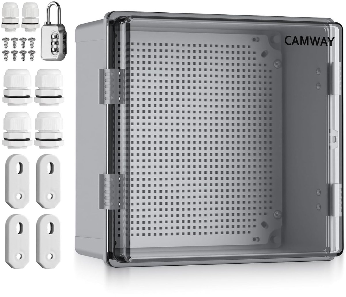 SnelShoppen - Waterproof distributiekast IP67 - Robuuste ABS kunststof verdeeldoos met combinatie slot - Ideaal voor binnen en buiten gebruik, camping