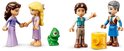 Vier LEGO Disney Princess figuurtjes: Rapunzel, Flynn, Maximus de kameleon en koning.