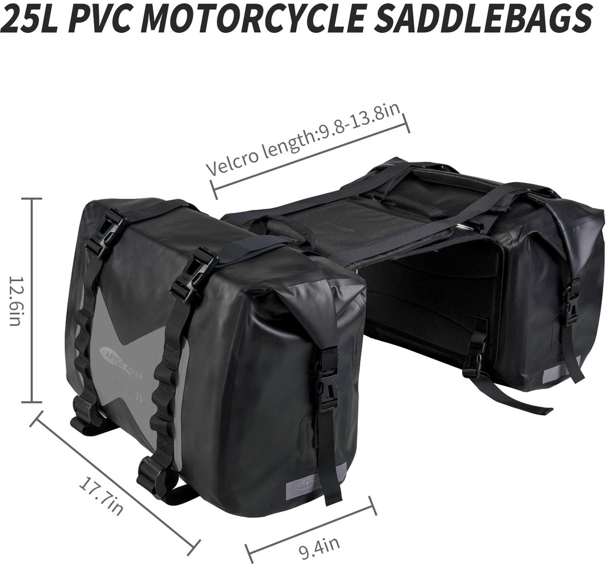 SnelShoppen - Motorfiets Zadeltassen Side Tool Bagage Zadeltas - Afneembare Grijze Zijtas voor Reis en Touring - Duurzaam en Ruim