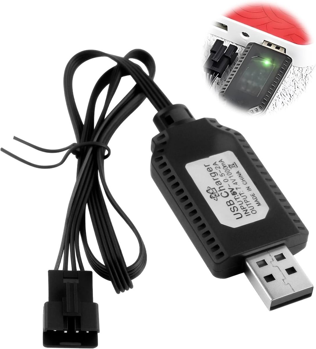Oplaadkabel voor 7.4V LiPo/Ni-CD/Ni-MH Batterijen voor RC Speelgoedauto, Tank, Vliegtuig en Drone