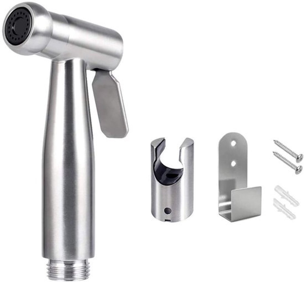 Toiletsproeier RVS - Bidet Sproeier - Handbediende Douche - Eenvoudig te Installeren - Voor Persoonlijke Hygiëne - Inclusief Houder