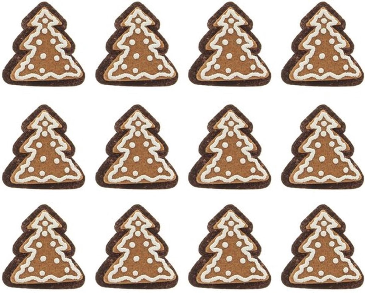 Cadeaustickers 12-delige set - Viltstickers - Kerstdecoratie - Peperkoekstickers - Plakstickers - Afmeting 4x5 cm - Kerststickers