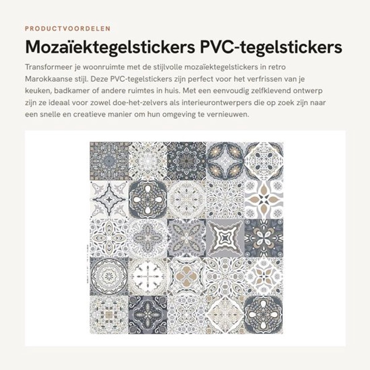 Mozaïektegelstickers 25 Stuks - PVC Tegelstickers - Tegelfolie - Zelfklevend Behang - Waterdicht - Marokkaanse Wandtegelstickers 10 x 10 cm