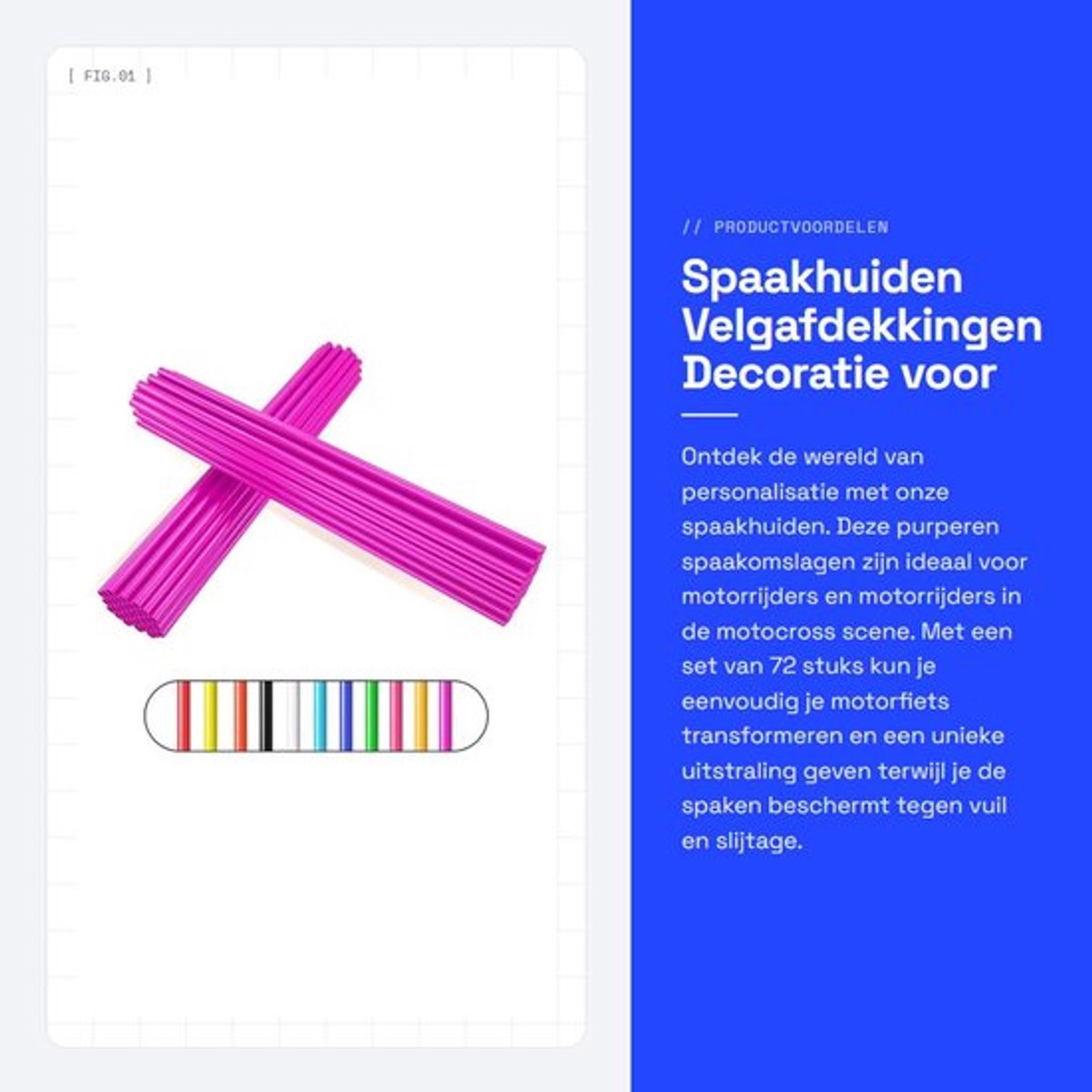 Spaakhuiden 72 Stuks - Purper Velgafdekkingen - Decoratie - Beschermer - Fiets/Motorfiets - Leuk Cadeau - Spaakhoezen