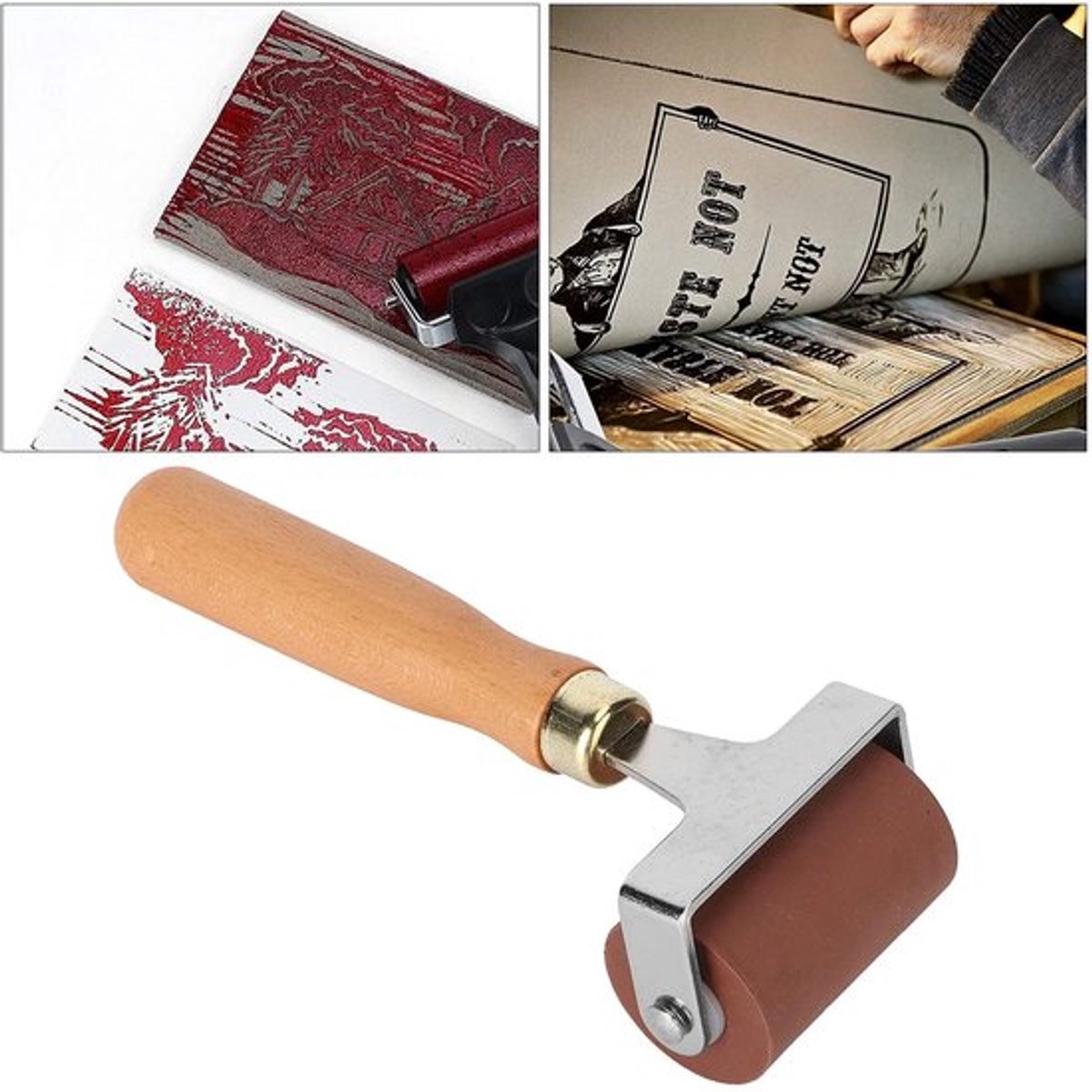 Brayer Zachte Rubberen Rol - Antislip Handgreep - Duurzaam - Geschikt voor Scrapbooking - 15 cm Lengte - Comfortabele Grip - Drukroller