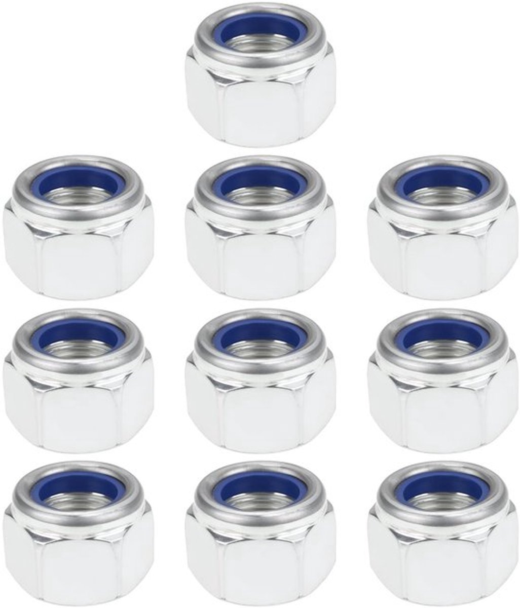 10Pcs M16x1.5 Zelfborgende Hex Moer 10.9 - Voor Machines en Automotive