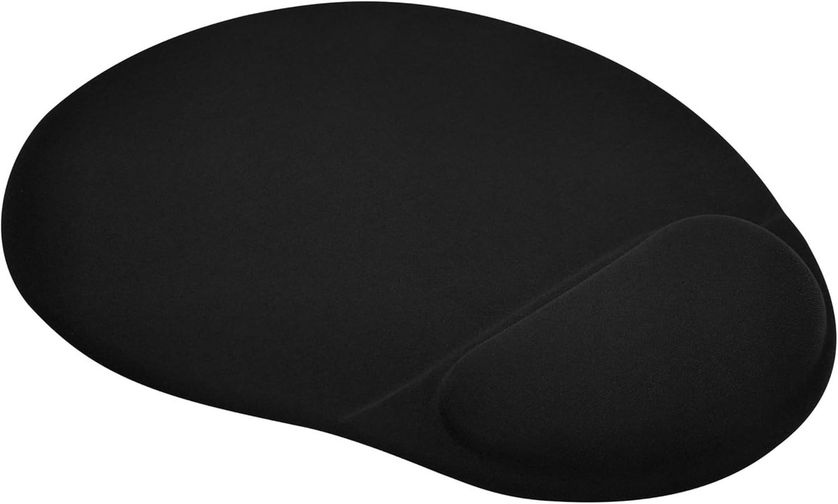 SnelShoppen - Ergonomische Muismat met Gel Polssteun - Zachte, Niet-Slip Onderkant - Zwart - Voor Thuis en Kantoor
