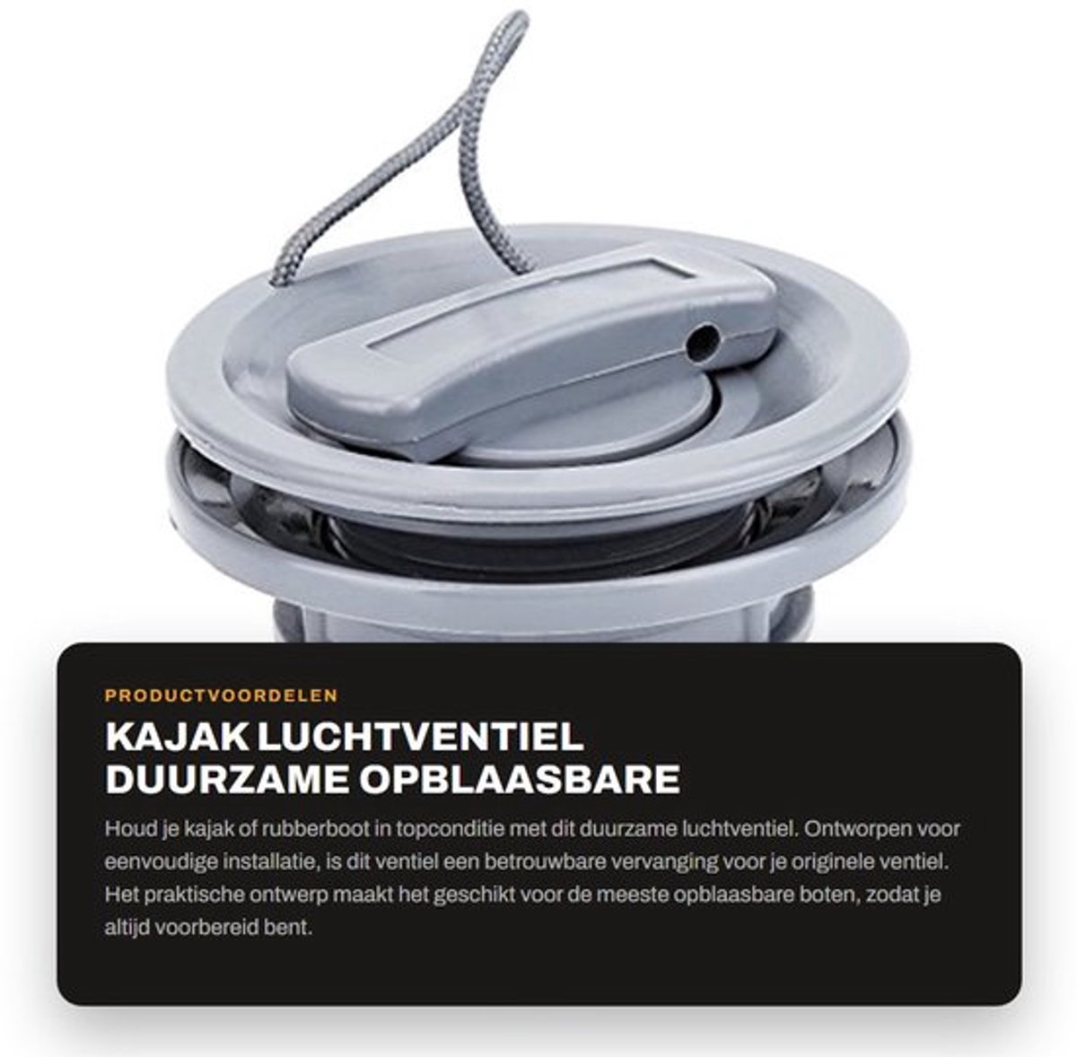 Opblaasbaar Ventiel Eenvoudige Installatie - Bootventiel - Kajakventiel - Rubberboot Accessoire - Corrosiebestendig - Hoogwaardig PVC