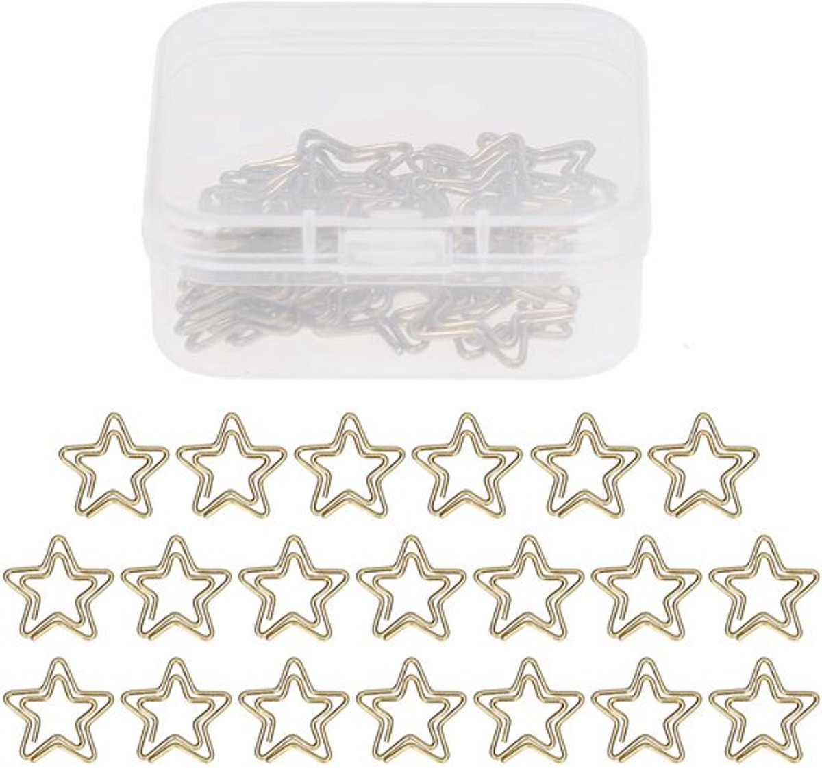 VT Goods - Mini-paperclips - Stervorm - Licht en draagbaar - Metaal - Organisatie van documenten - Voor kantoor en school - 20 stuks