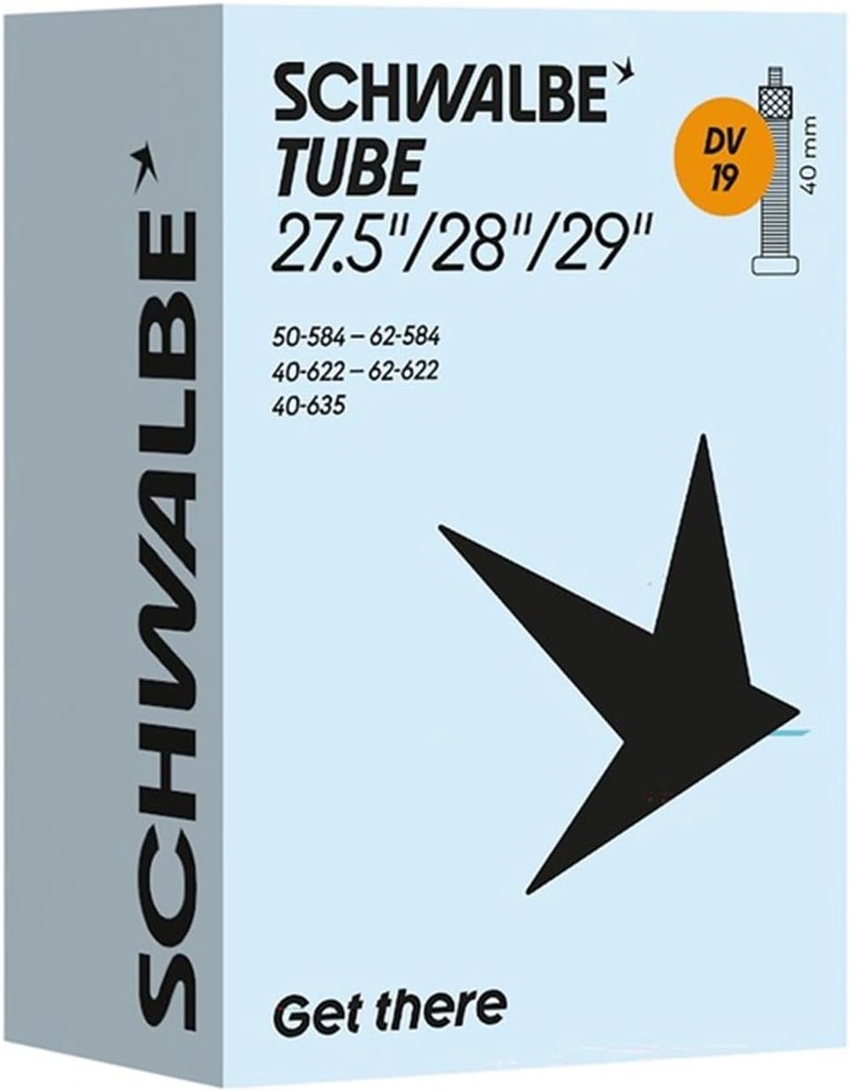 SnelShoppen - Fietsbinnenband Schwalbe DV19 40/62-584/635 IB 40 mm - Hoge Kwaliteit, Duurzaam, Geschikt voor MTB en Hybride Fietsen