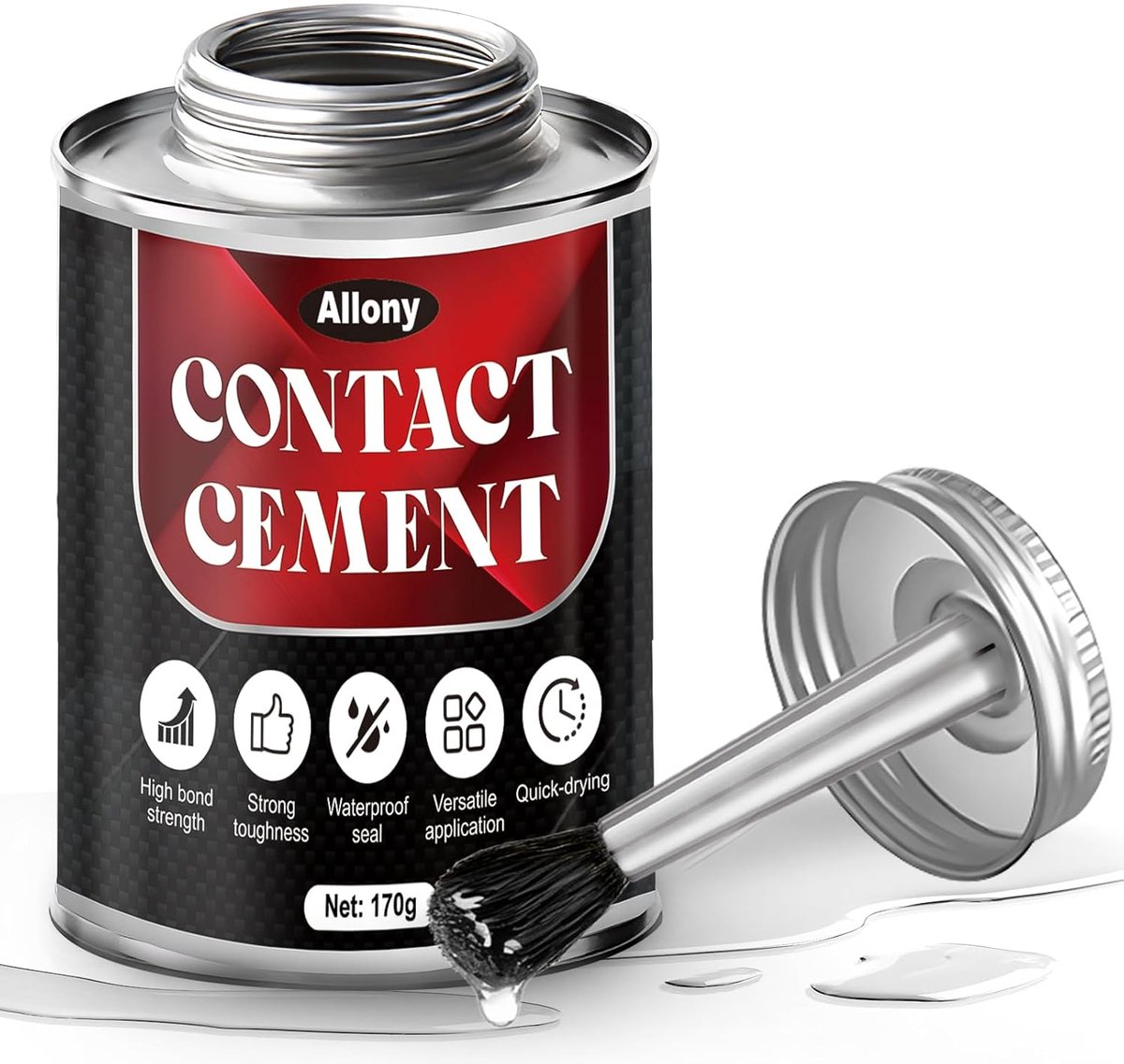SnelShoppen - Contactlijm, Schoenlijm, Extra Sterke Plastiek Lijm, Borstellijm, Waterproof, Geschikt voor Schoenen, Leer, Rubber, Plastic, Tent, PVC,