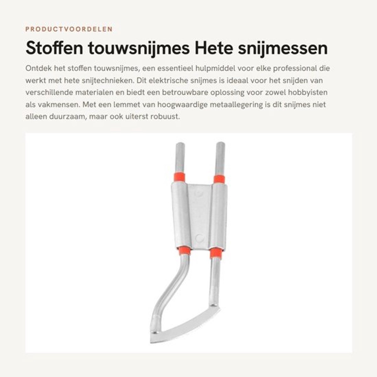 Stoffen touwsnijmes - Hete snijmessen - Duurzaam en robuust - 1,1 Inch bladlengte - Geschikt voor KD-7-3, KD-5-3, KD-8-3