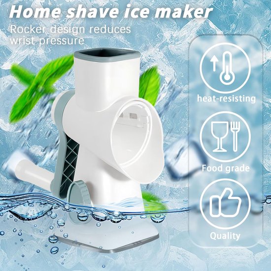 Slushy-machine, dubbele rij messen, hoek 45 graden, efficiënt versnipperen, bespaart inspanning, ijshakmolen, geschikt voor kamperen, cocktails, koude koffie, ijs — afbeelding 4