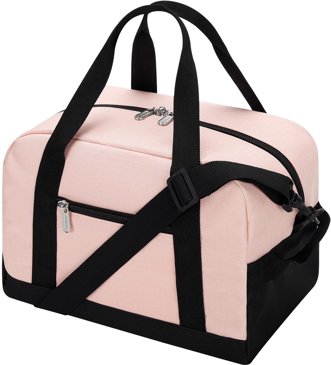 SnelShoppen - Mini Sporttas Reistas Heren en Dames - 12L Fitness Tas, Weekender, Reis 30x20x25cm, Roze, Ideaal voor Sport, Weekendje Weg, Gym