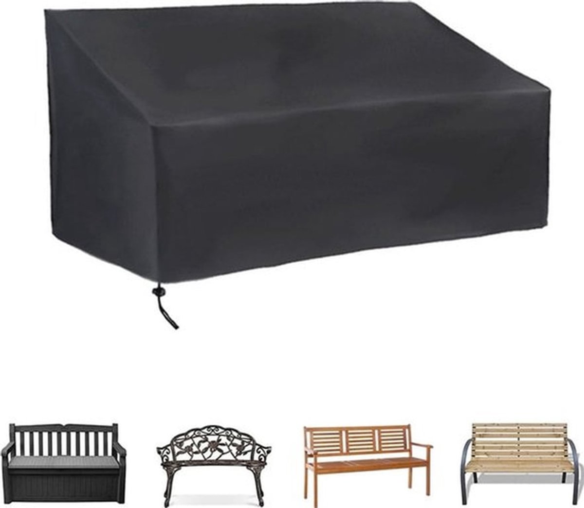 Tuinbankhoes, dubbele bankhoes, waterdichte Oxford-stof, ademende zithoes geschikt voor tuinmeubelen, afmetingen: 134x66x89 cm