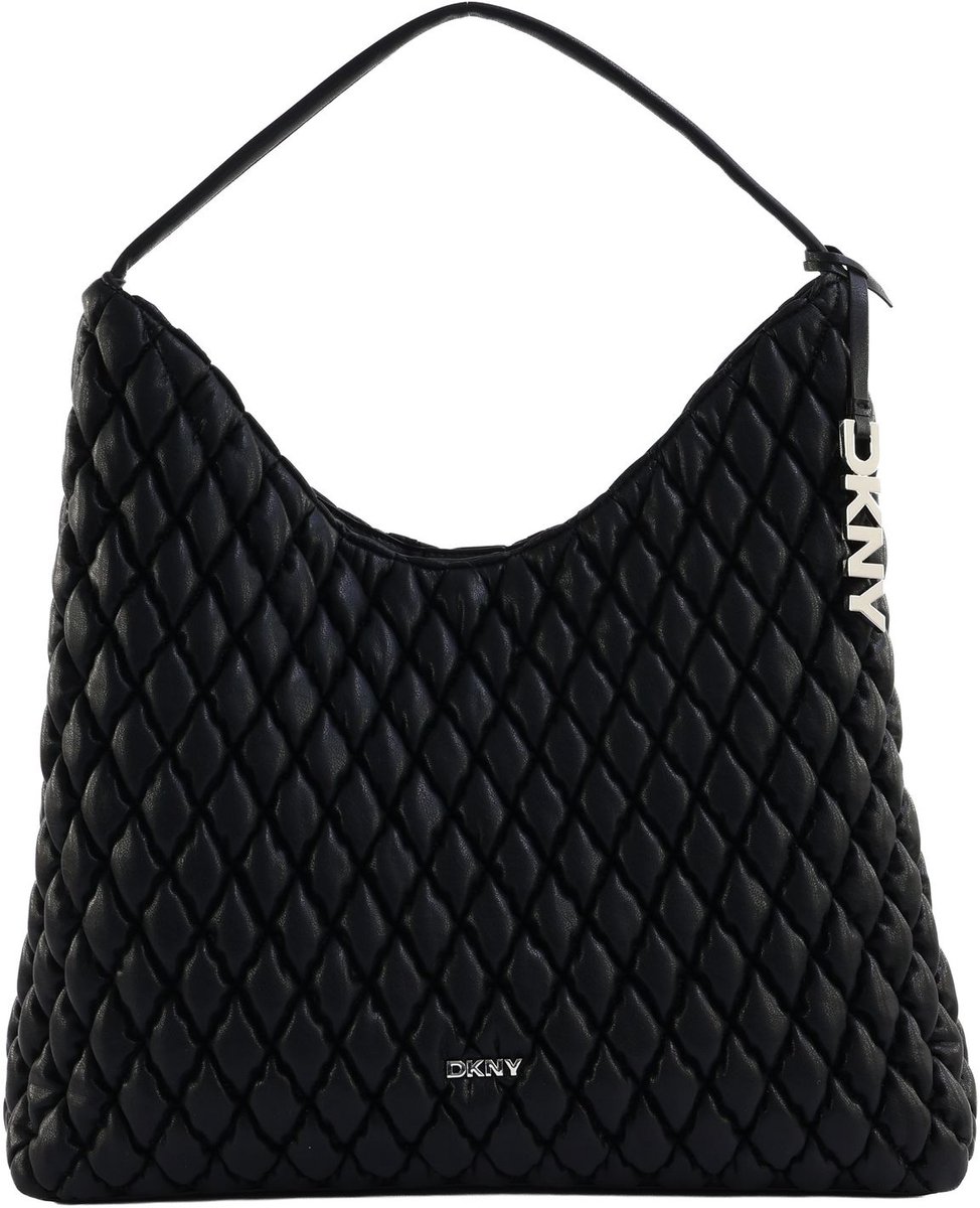 DKNY schoudertas Paula Hobo Bag Black / Silver zwart