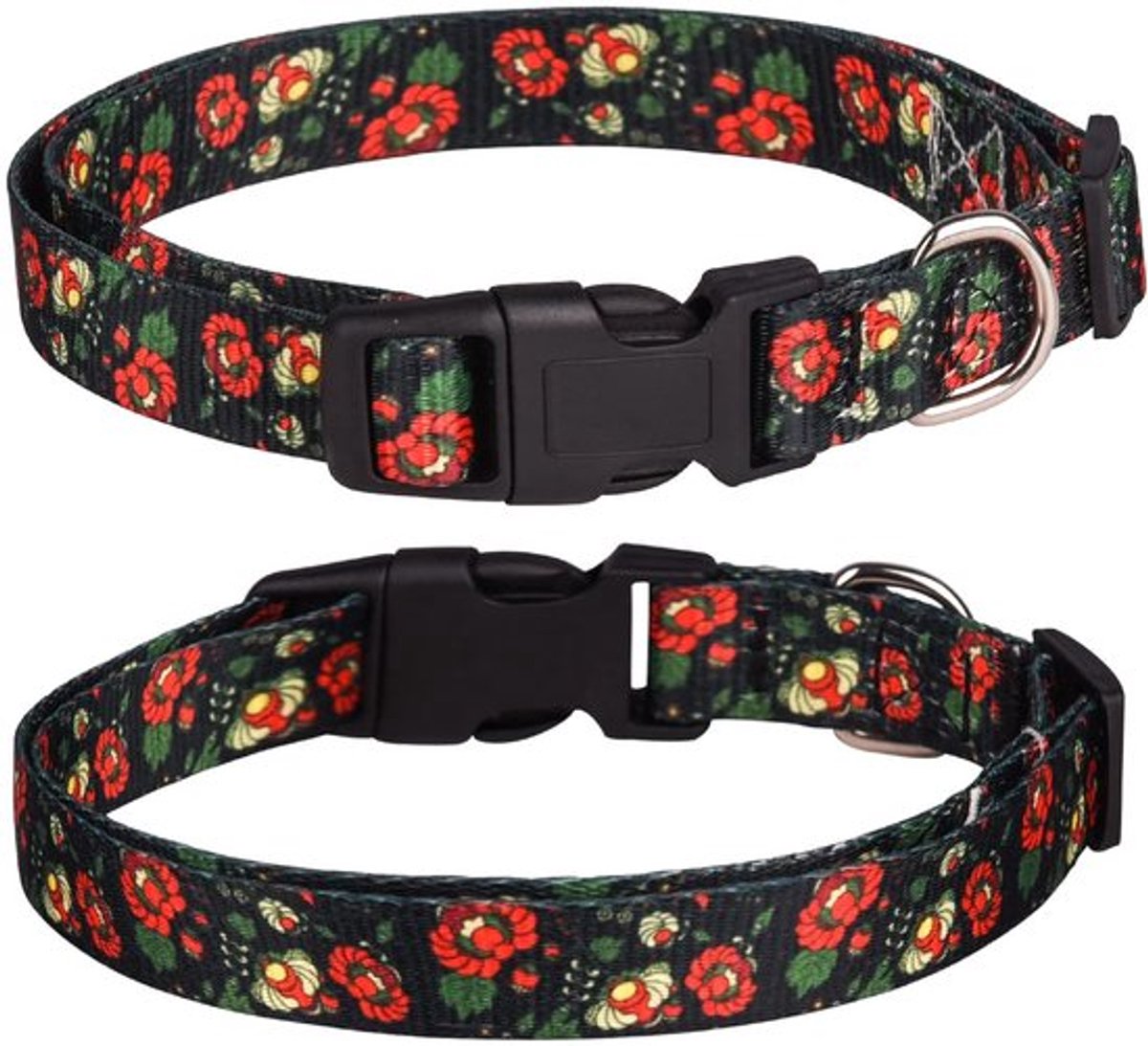 Hondenhalsband Verstelbaar - Hondenhalsband Met Bloemen - Zacht Polyester - Duurzaam - Maat XL 43-71 cm - Geschikt Voor Grote Honden - Hondentuig