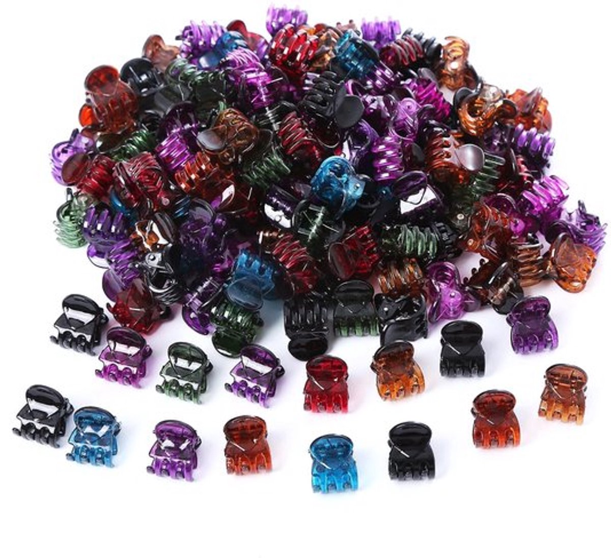 100 stuks mini-haarspelden, klauwhaarspelden, haaraccessoires, haarsieraden, haarklemmen, meisjes, kinderen, haarclips, dames, voor meisjes, vrouwen, accessoires, dagelijks dragen, gemengde kleuren