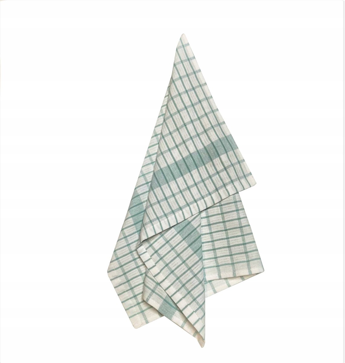 KONEY - Theedoek Ruit 40 x 60 cm - katoen - Wit;Mintgroen - 180 g/m²