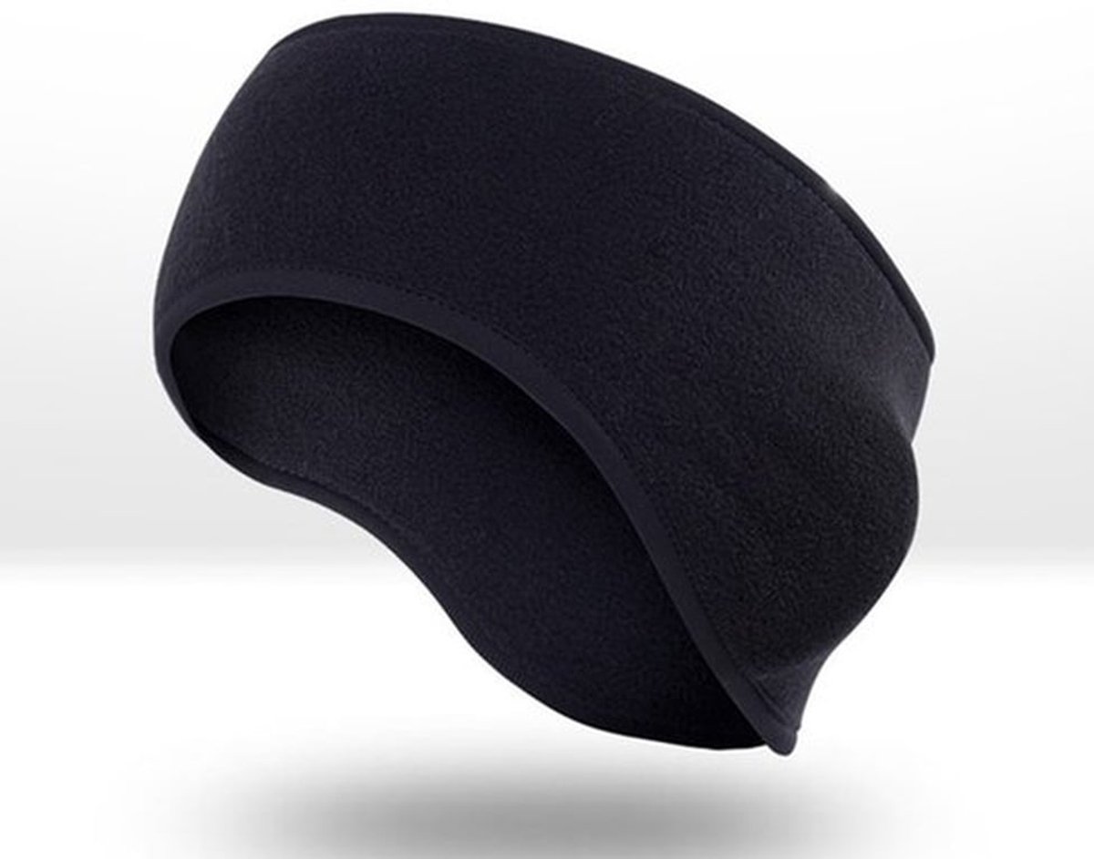 Winterhoofdband voor heren en dames met oorkappen en helende functies, sporthoofdband, zwart