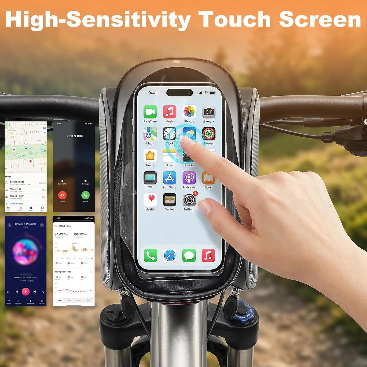 SnelShoppen - Waterdichte Fietstas met TPU-Touchscreen, Bovenbuistas voor Smartphones tot 6,8 inch, Ideaal voor E-bike, MTB, Gravelbike en Racefiets