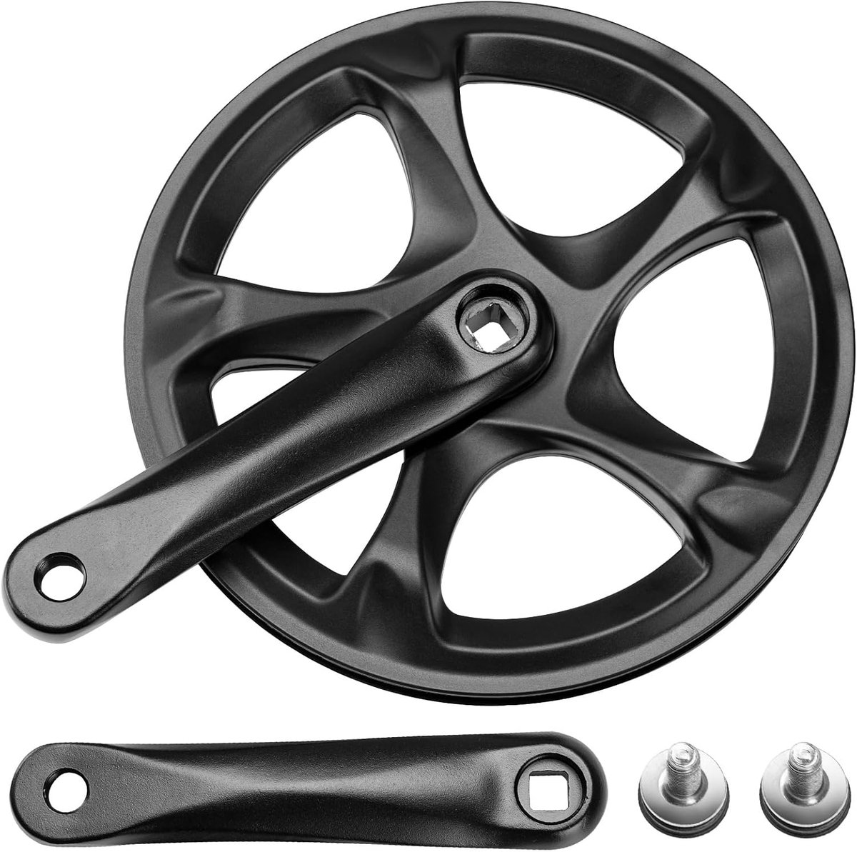 SnelShoppen - Bicycle Chain Set 52T Stalen Kettingblad 152mm Aluminium Crankset voor 6/7/8 Versnellingen Fiets, Fat Bike, E-Bike, Vouwfiets Accessoire