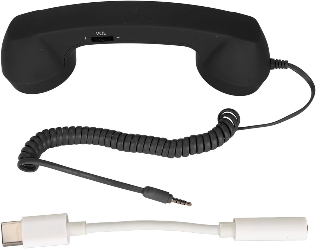 Vintage retro telefoonhoorn - stralingsbestendige mobiele telefoonontvanger - 3,5 mm aansluiting - comfortabel bellen - ShopVlot