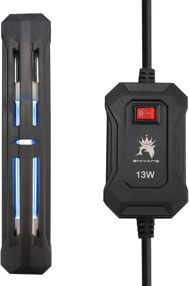 SnelShoppen - Aquarium UV Light Sterilizer - 13W Waterdichte UV Dip Sterilisator voor Algenbestrijding en Desinfectie - Ideaal voor Aquaria en Vijvers