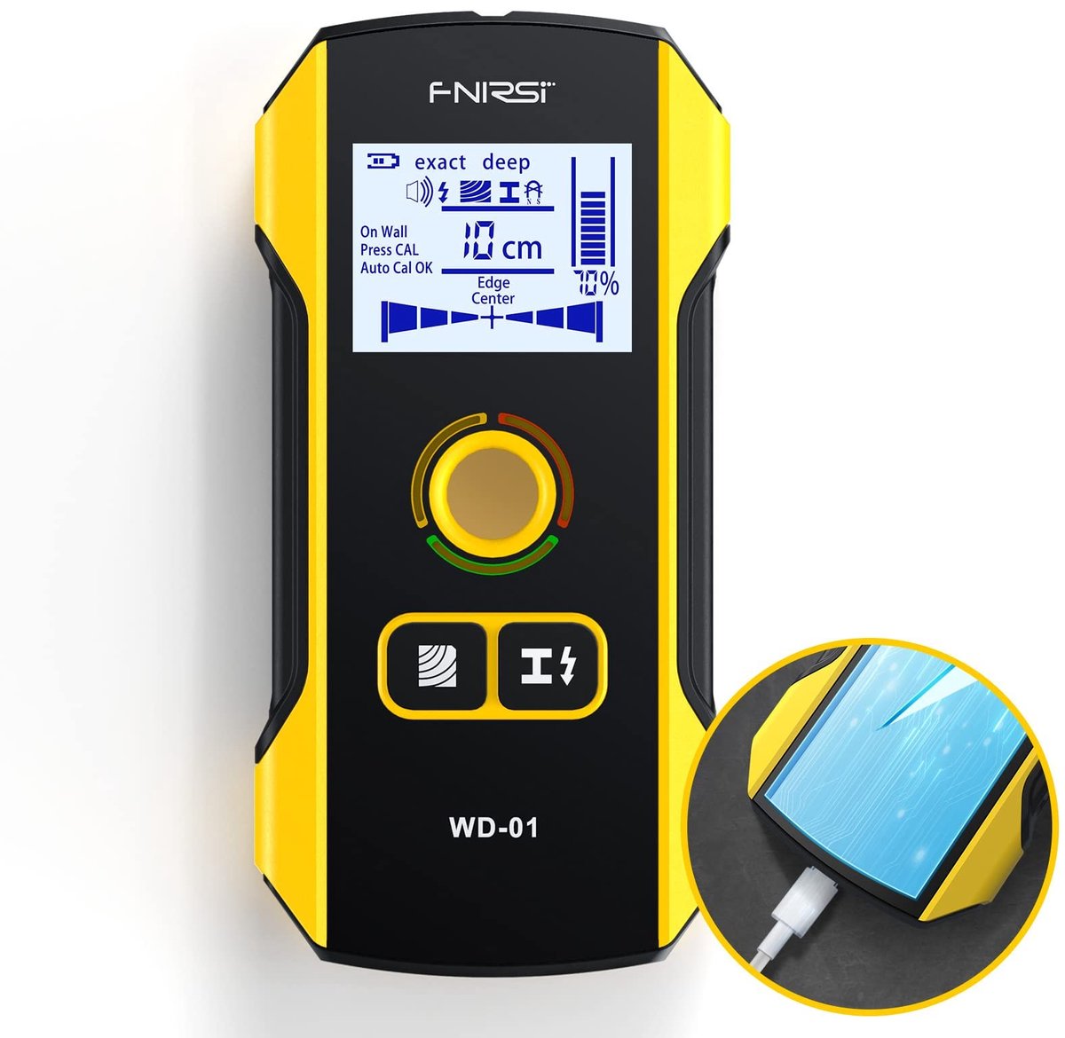 SnelShoppen - FNIRSI 6-in-1 Muurscanner - Elektronische Muurdetector voor Houten en Metalen Stijlen, Kabels, Pijpen en Balken - Verbeterde Positioneri
